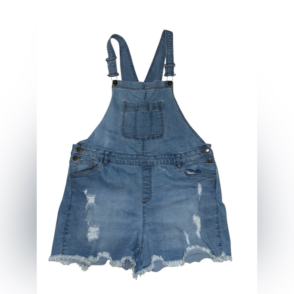 Venus Denim Distressed Overalls Size 16